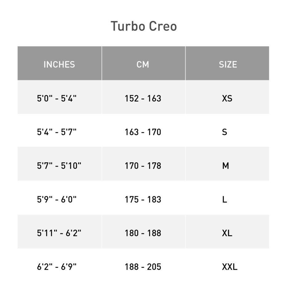 Specialized Turbo Creo SL mérettáblázat